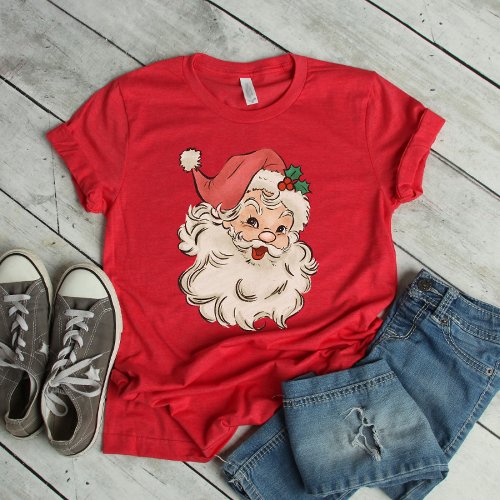 Retro Santa Merry Christmas T_Shirt