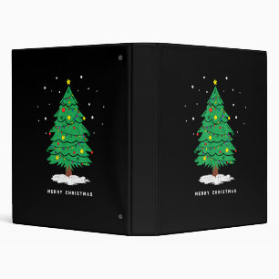 Retro Santa Merry Christmas Tree Lights 3 Ring Binder