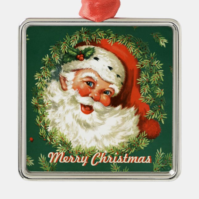 Retro Santa Ornament (Front)
