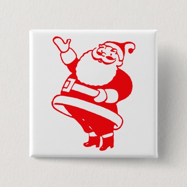 Retro Santa Pinback Button (Front)