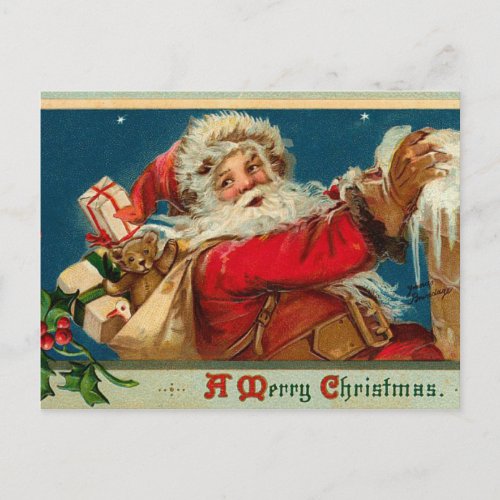 Retro Santa Postcard