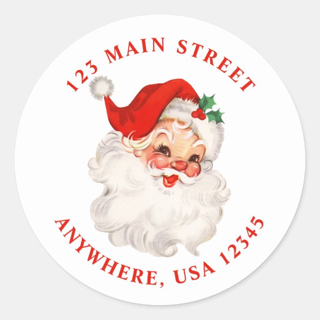 Retro santa retro address label (Front)