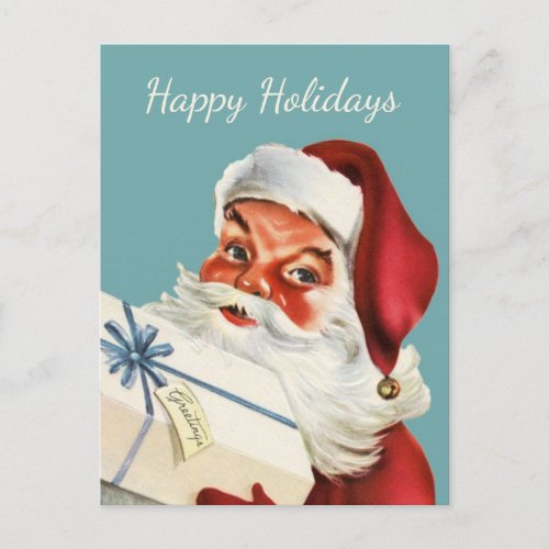 Retro Santa vintage classic Christmas    Holiday Postcard