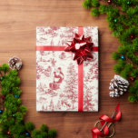 Retro Santa Vintage Red Christmas Tree Toile Wrap Wrapping Paper<br><div class="desc">Retro Santa Vintage Red Christmas Tree Toile Wrapping Paper Rolls</div>