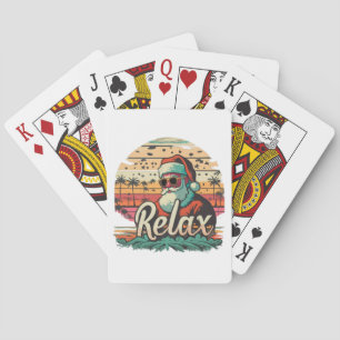 Retro Santa with a title Relax Poker Cards