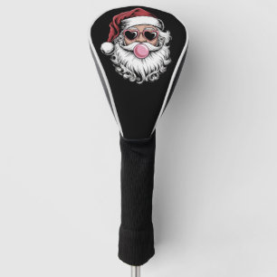 Retro Santa With Glasses Blowing Bubble Christmas Golf Head Cover