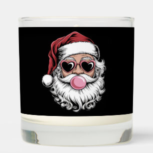 Retro Santa With Glasses Blowing Bubble Christmas  Scented Candle