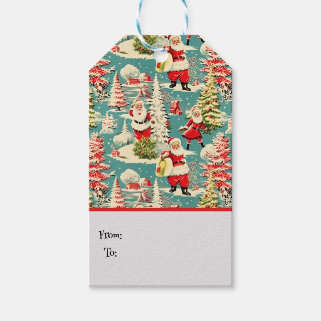 Retro Santa Wonderland 2 Gift Tags (Front)