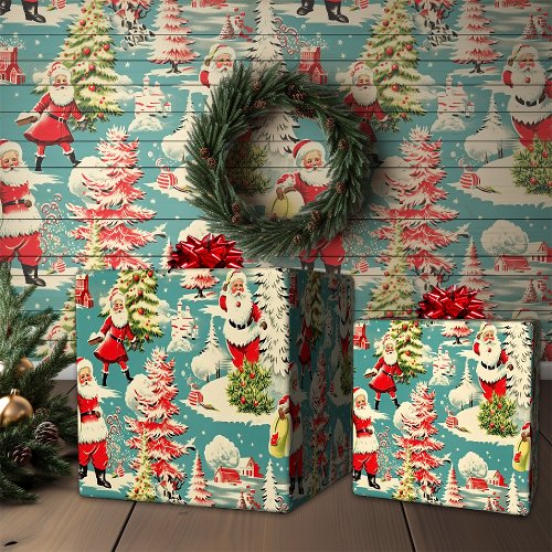 Retro Santa Wonderland 2 Wrapping Paper