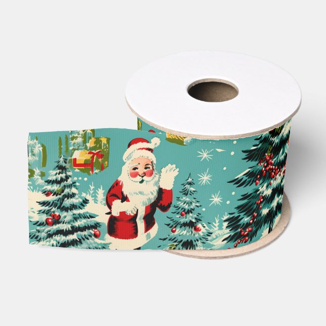 Retro Santa Wonderland Grosgrain Ribbon (Spool)