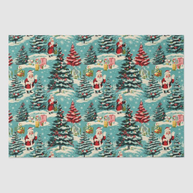 Retro Santa Wonderland Tissue Paper (Front)