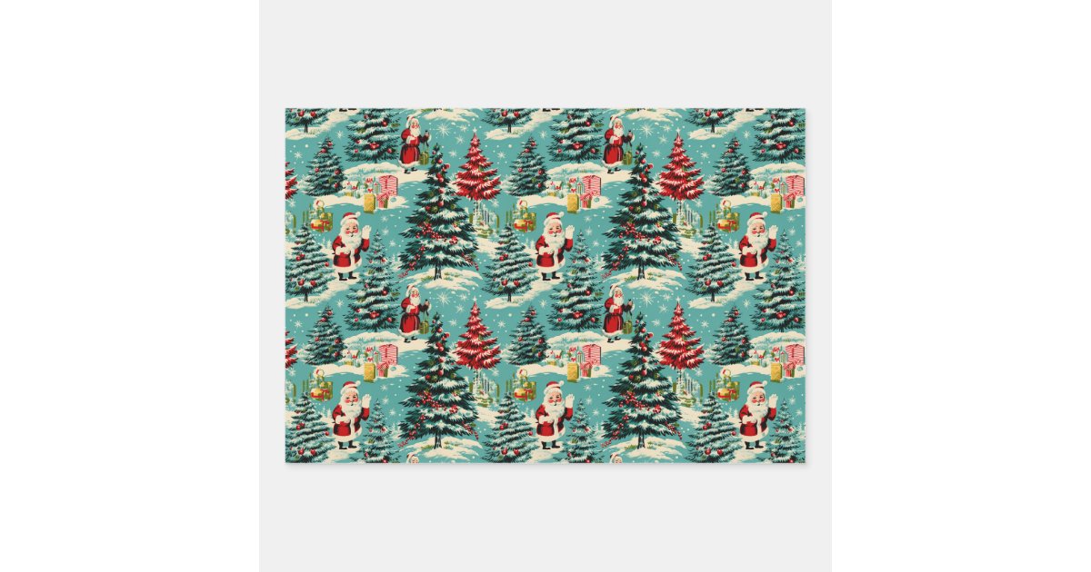 Retro Santa Wrapping Paper