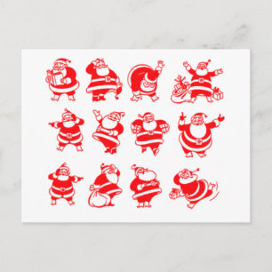 Retro Santas Holiday Postcard