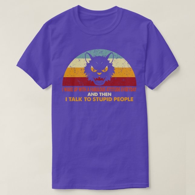 Retro Sarcastic Cat T-Shirt (Design Front)
