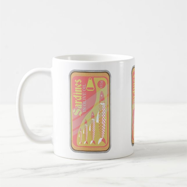 Retro Sardines Poster Coffee Mug (Left)