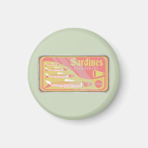 Retro Sardines Poster Magnet