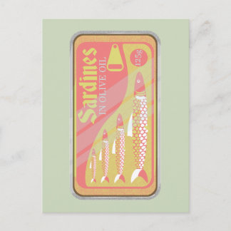 Retro Sardines Poster Postcard