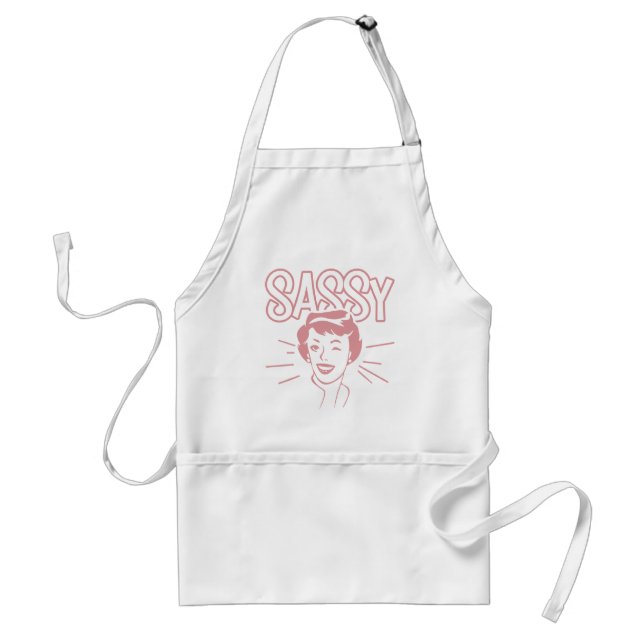 Retro Sassy Attitude Adult Apron (Front)