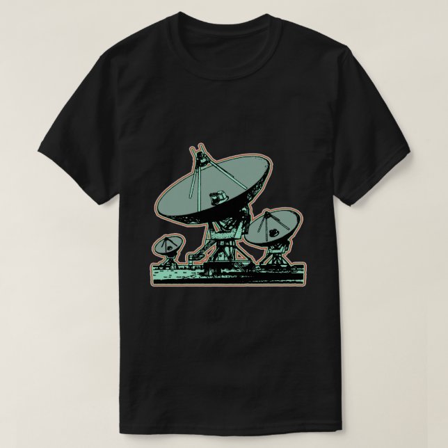 Retro Satellite Dish Graphic T-Shirt (Design Front)