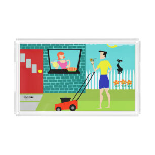 Retro Saturday Morning Acrylic Serving Tray