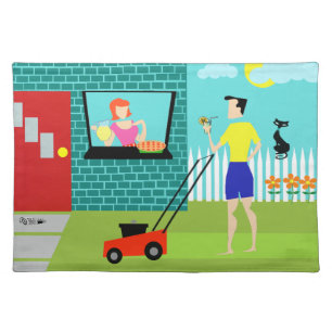 Retro Saturday Morning Cloth Placemat