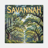 Retro Savannah Georgia Van Gogh Oak Avenue Travel