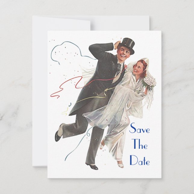 Retro SAVE THE DATE ANNOUNCEMENT EZ to Customize (Front)