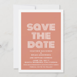 Retro Save the Date Invite, Orange