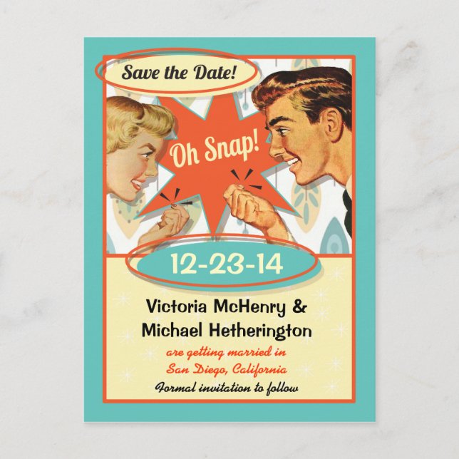 Retro Save the date Postcard (Front)