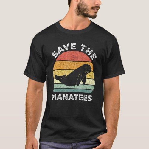 Retro Save The Manatees Shirt Vintage Animal Lover