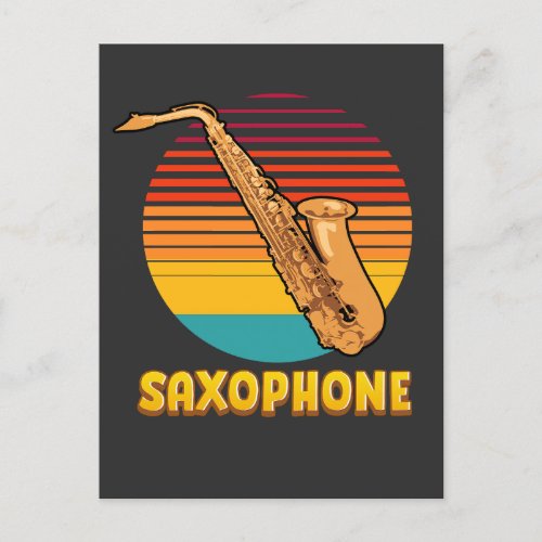 Retro Saxophone Postcard