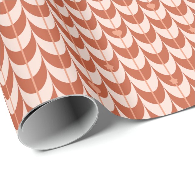 Retro Scallop Geometric Pattern Wrapping Paper (Roll Corner)