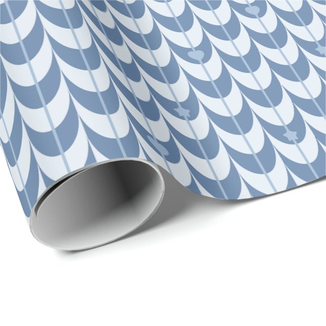 Retro Scallop Geometric Pattern Wrapping Paper (Roll Corner)