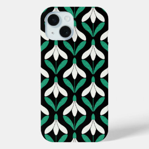 Retro Scandi Mid Century Modern Snowdrop pattern iPhone 15 Case