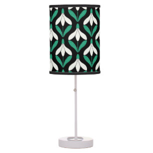 Retro Scandi Mid Century Modern Snowdrop pattern Table Lamp