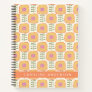 Retro Scandi Yellow Flower Pattern Personalized  Notebook