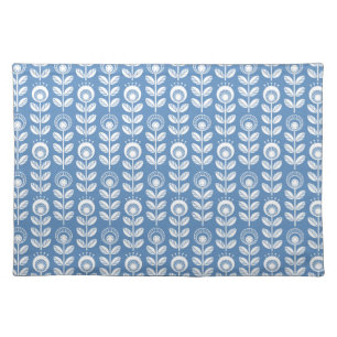 Retro Scandinavian Blue Pattern Cloth Placemat