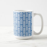 Retro Scandinavian Blue Pattern Coffee Mug