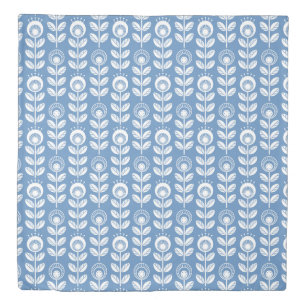 Retro Scandinavian Blue Pattern Duvet Cover