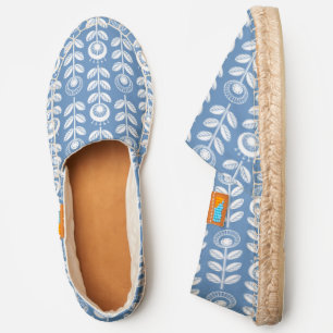 Retro Scandinavian Blue Pattern Espadrilles