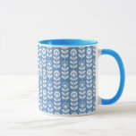 Retro Scandinavian Blue Pattern Mug