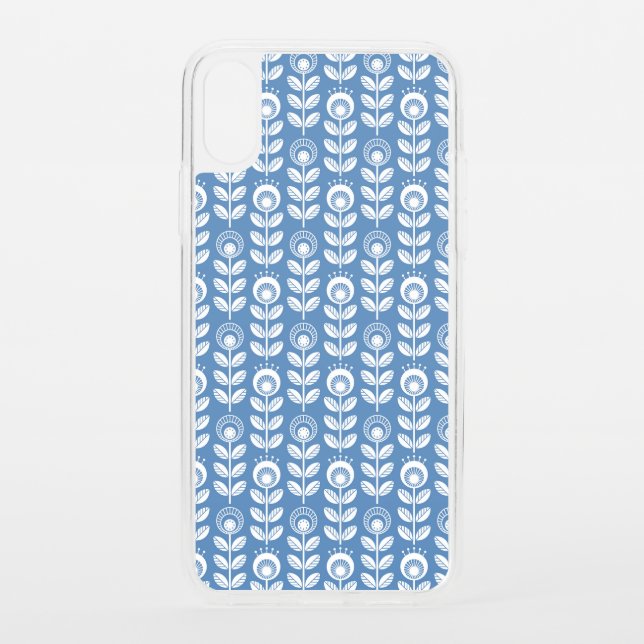 Retro Scandinavian Blue Pattern Uncommon iPhone Case (Back)