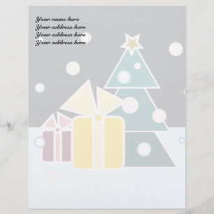Retro Scandinavian Christmas Tree Gifts Art Letterhead