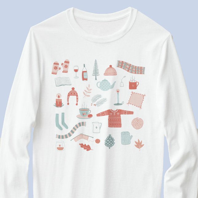 Retro Scandinavian Hygge T-Shirt (Hygge Scandinavian style cosy things t-shirt)