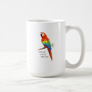 Retro Scarlet Macaw Cottagecore Speak Your Truth Coffee Mug