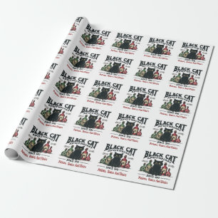 Retro Scary Black Cat Apothecary Witchy Wicca  Wrapping Paper