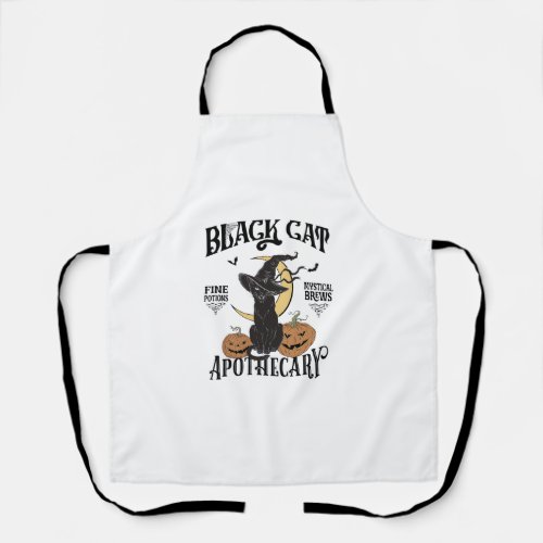 Retro Scary Halloween Costume Black Cat Salem Apot Apron