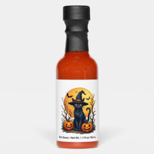 Retro Scary Halloween Costume Black Cat Salem Apot Hot Sauces
