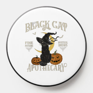 Retro Scary Halloween Costume Black Cat Salem Apot PopSocket