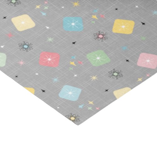 Retro Scattered Atomic Star Explosions Pattern Tissue Paper